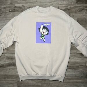 Oversized H&M Powerpuff Girls Buttercup crewneck sweatshirt #powerpuff